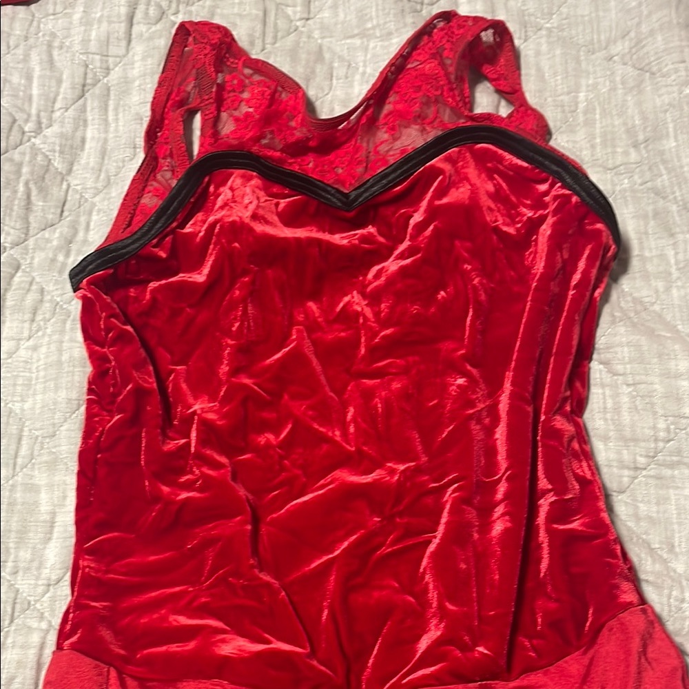 Red velvet Leo with matching red tulle tutu